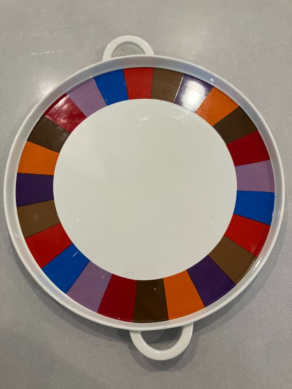Villeroy & Boch Santiago Sue Heaven 1970s Round Handled Serving Tray 14" Vintage